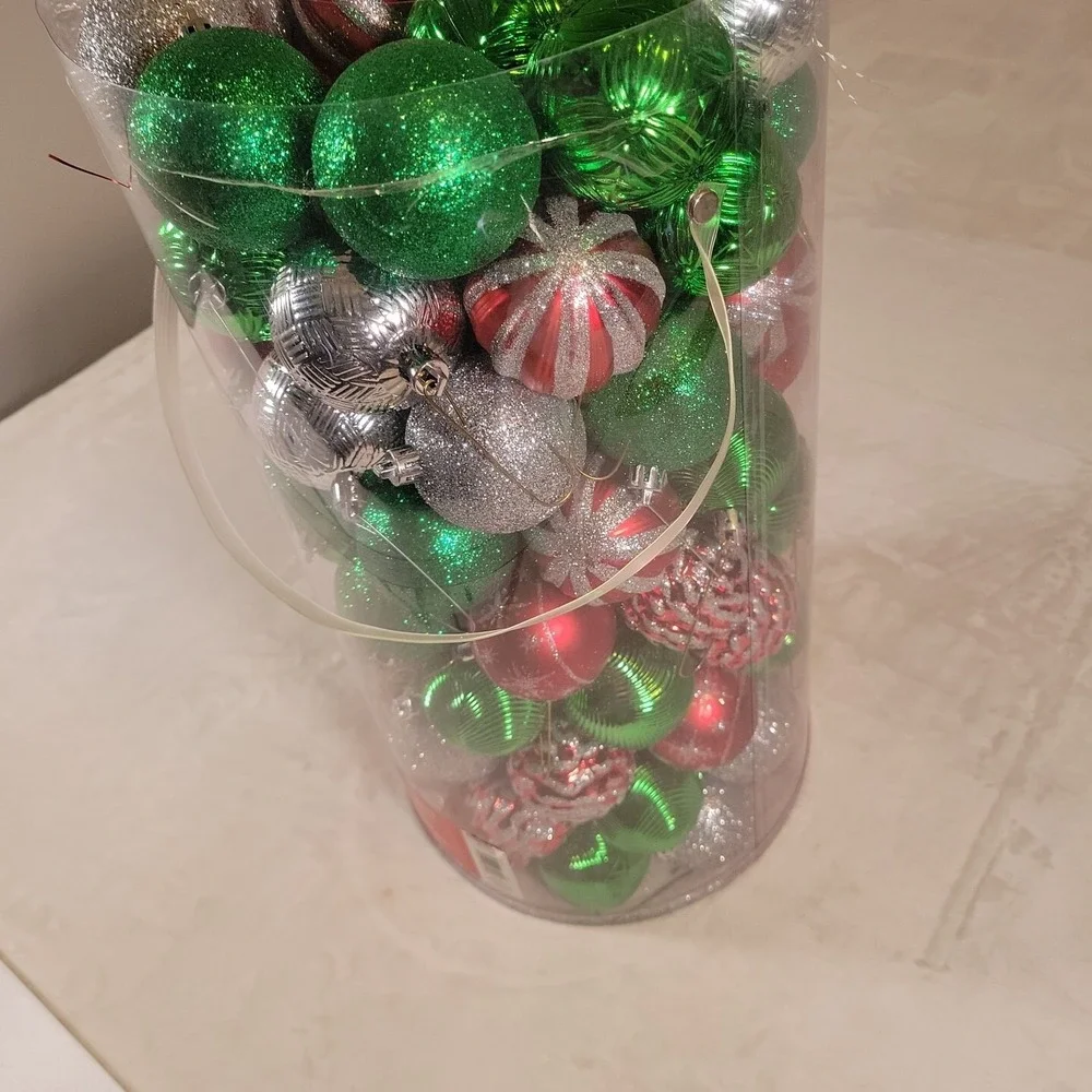 December Home 100 Pieces Shatterproof Christmas Tree Ornaments - Multiple Colors